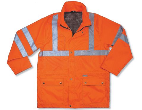 GloWear® 8365 Class 3 Rain Jacket, Orange - Latex, Supported